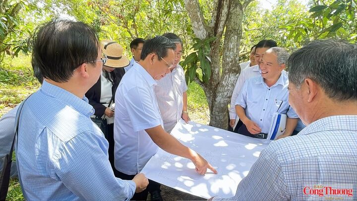 Ông Lê Công Lý, Phó Chủ tịch Thường trực UBND TP. Cần Thơ cùng lãnh đạo các sở, ngành kiểm tra thực tế tại Trạm biến áp 110kV Kế Sách, đường dây 110kV Phụng Hiệp - Kế Sách.