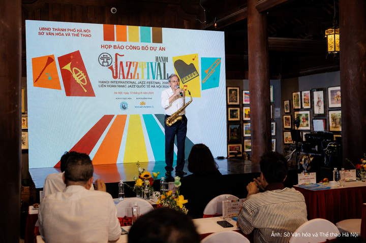 Họp báo thông tin về Liên hoan Nhạc Jazz quốc tế Hà Nội năm 2026 diễn ra chiều 12/8.