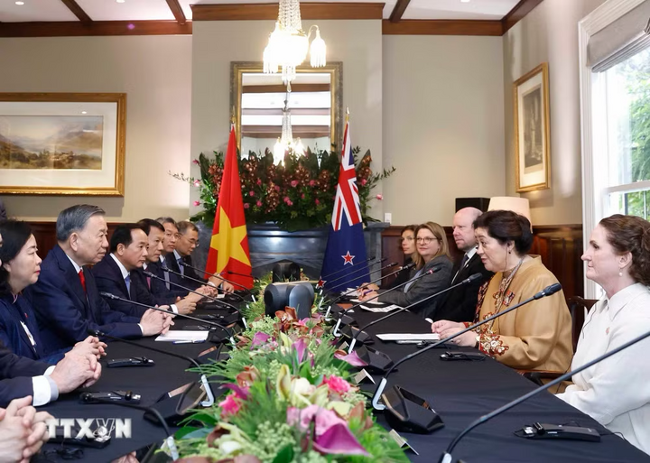 Tổng Bí thư, Chủ tịch nước Tô Lâm hội đàm với Toàn quyền New Zealand Cindy Kiro. Ảnh: Thống Nhất/TTXVN