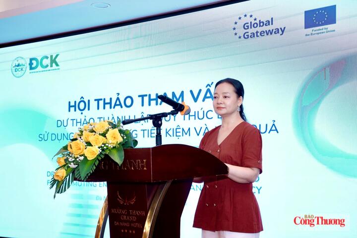 Bà Nguyễn Thị Lâm Giang - Cục trưởng Cục Đổi mới sáng tạo, Chuyển đổi xanh và Khuyến công (ĐCK) phát biểu tại sự kiện.