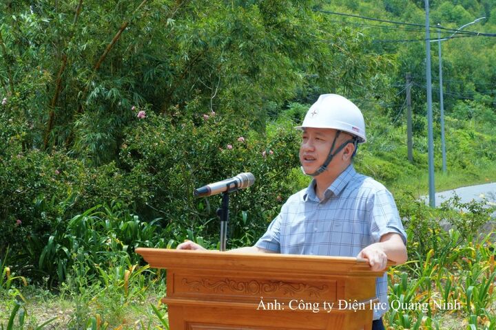 Ông Vũ Anh Phương – Phó Tổng Giám đốc Tổng Công ty Điện lực miền Bắc phát biểu tại buổi diễn tập.