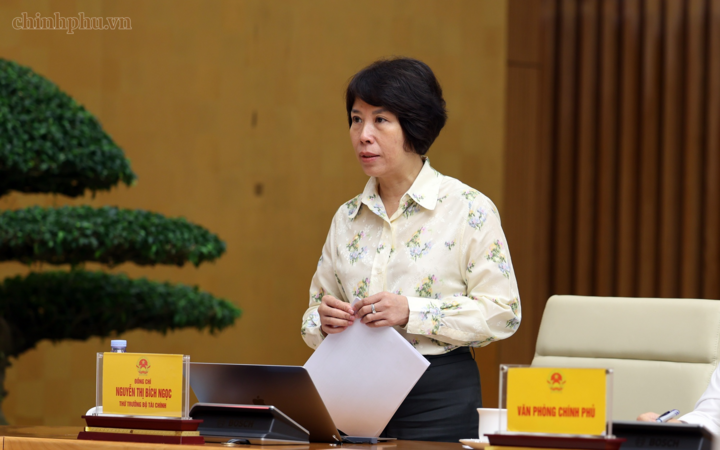 Thứ trưởng Bộ Tài chính Nguyễn Thị Bích Ngọc phát biểu - Ảnh: chinhphu.vn/Phương Nguyên