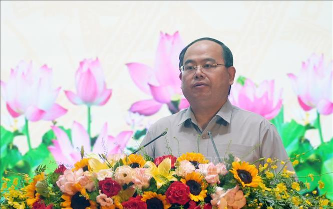 Bí thư Tỉnh ủy Quảng Ninh Quản Minh Cường phát biểu tại Hội nghị.