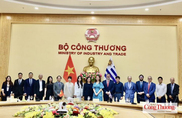 Các đại biểu Việt Nam và Uruguay chụp ảnh chung tại Kỳ họp lần IV Ủy ban Hỗn hợp về Hợp tác kinh tế, thương mại và đầu tư Việt Nam - Uruguay.