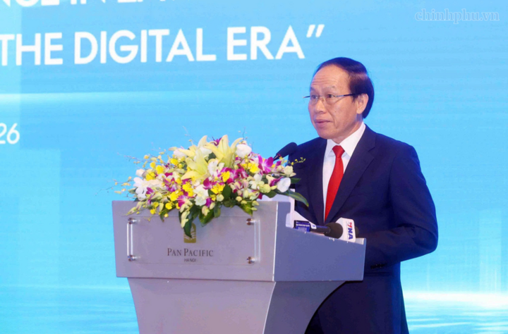 Phó Thủ tướng Lê Tiến Châu phát biểu tại Phiên khai mạc Diễn đàn Pháp luật ASEAN năm 2026 - Ảnh: chinhphu.vn/Thu Sa