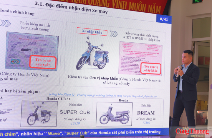 Đại diện Công ty TNHH Honda Việt Nam chia sẻ về cách nhận biết sản phẩm thật - giả của doanh nghiệp.
