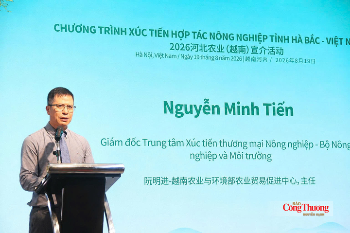 Ông Nguyễn Minh Tiến, Giám đốc Trung tâm Xúc tiến thương mại nông nghiệp phát biểu tại sự kiện.