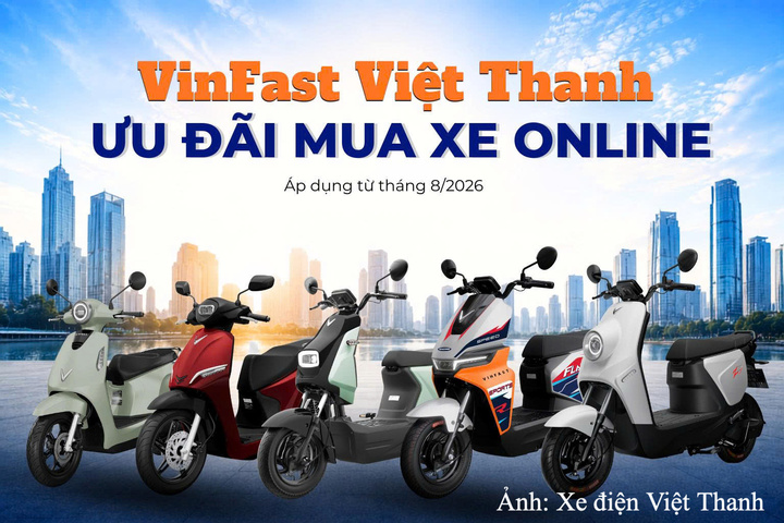 Khách hàng mua xe máy điện VinFast online qua hệ thống Xe điện Việt Thanh trên Shopee và TikTok Shop có cơ hội tiết kiệm lên tới 3 triệu đồng.