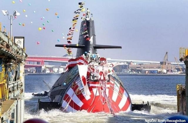Tàu ngầm lớp Soryu của Lực lượng phòng vệ biển Nhật Bản. Nguồn: ArmyRecogniton