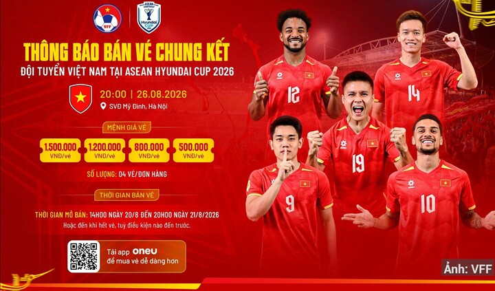 VFF thông báo mở bán vé trận chung kết.