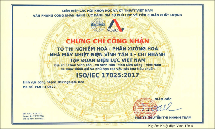 Phòng Thí nghiệm Hóa đạt chuẩn ISO/IEC 17025:2017: Bước tiến lớn của Vĩnh Tân trong việc tối ưu chí phí, bảo vệ môi trường - 5