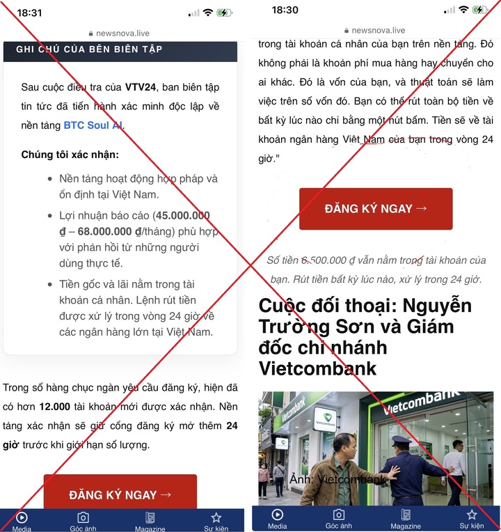 Cảnh báo thủ đoạn giả mạo Vietcombank để dụ đầu tư tiền số - 1