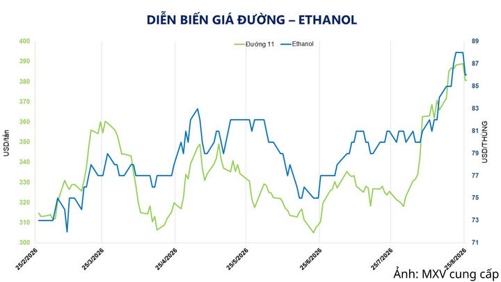 Diễn biến giá đường - ethanol.
