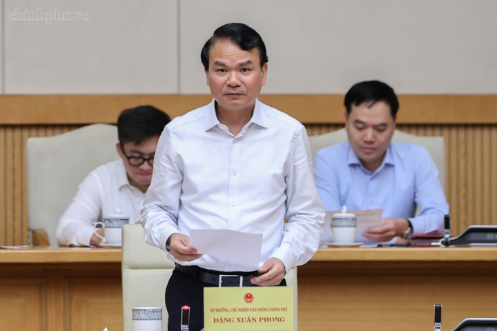 Bộ trưởng, Chủ nhiệm Văn phòng Chính phủ Đặng Xuân Phong phát biểu - Ảnh: chinhphu.vn/Nhật Bắc
