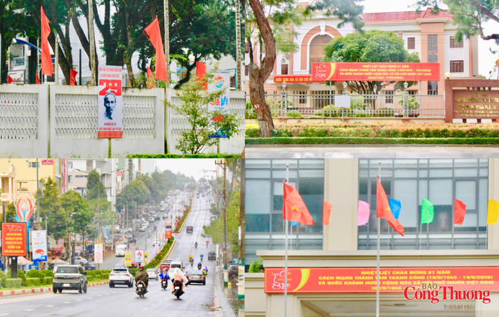 Nhiều tuyến đường trang hoàng rực rỡ với cờ Tổ quốc, pano, áp phích, băng rôn, khẩu hiệu… chào mừng kỷ niệm 81 năm Cách mạng Tháng Tám và Quốc khánh 2/9.