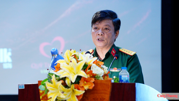 Đại tá Nguyễn Thái Bình, Phó trưởng Ban Công tác Cựu chiến binh, Hội Cựu chiến binh Việt Nam phát biểu.