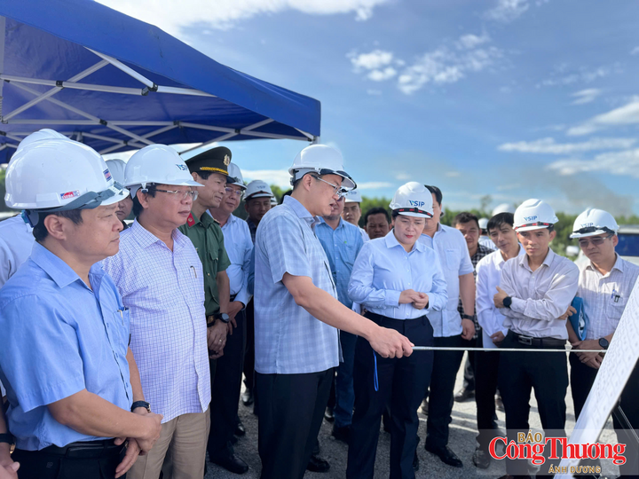Chủ tịch UBND tỉnh Quảng Ngãi Nguyễn Đức Tâm đi thị sát hiện trường các dự án tại Khu công nghiệp VSIP