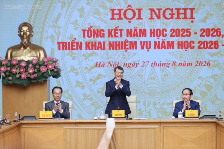 Thủ tướng Chính phủ Lê Minh Hưng chủ trì Hội nghị tổng kết năm học 2025-2026, triển khai nhiệm vụ năm học 2026-2027 - Ảnh: chinhphu.vn/Nhật Bắc