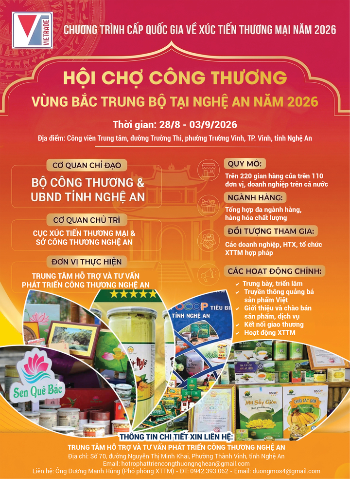 Hơn 220 gian hàng tham gia Hội chợ Công Thương vùng Bắc Trung Bộ tại Nghệ An - 1