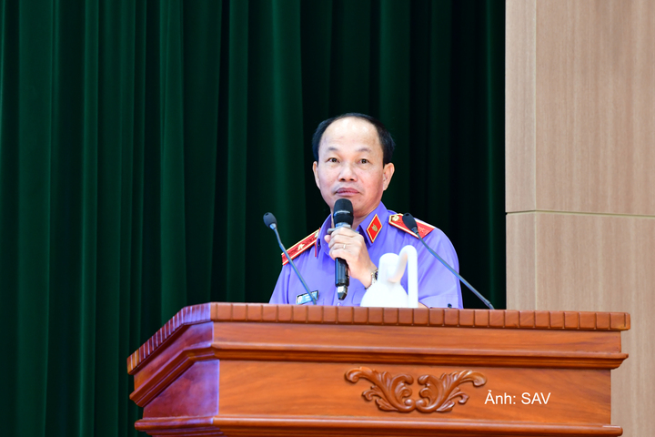 Ông Phạm Văn Dũng, Vụ phó Vụ Công tố và Kiểm sát điều tra kinh tế, tham nhũng, Viện Kiểm sát nhân dân tối cao phát biểu.