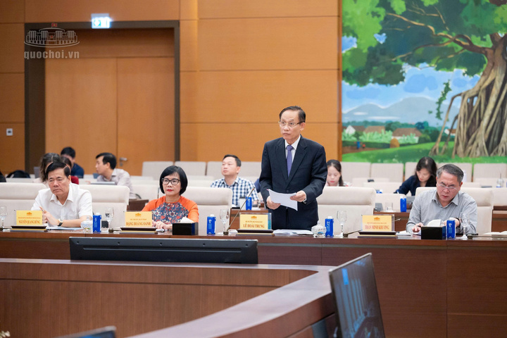 Bộ trưởng Bộ Ngoại giao Lê Hoài Trung trình bày báo cáo giải trình.
