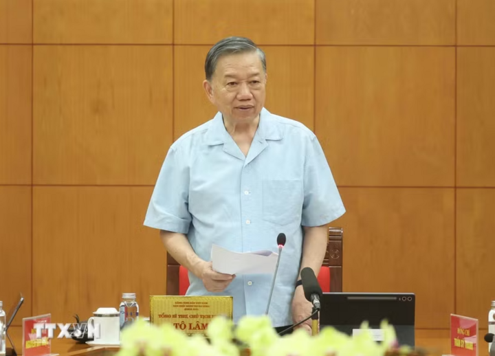 Tổng Bí thư, Chủ tịch nước Tô Lâm phát biểu chỉ đạo. (Ảnh: Thống Nhất/TTXVN)
