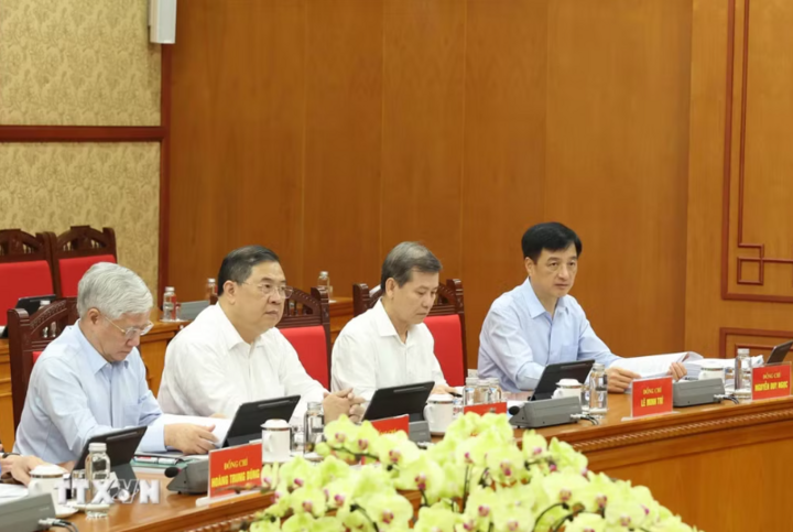 Các đại biểu tham dự cuộc làm việc. (Ảnh: Thống Nhất/TTXVN)