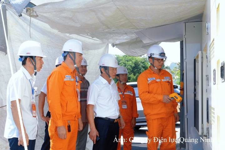 Lãnh đạo Công ty Điện lực Quảng Ninh trực tiếp kiểm tra hệ thống máy phát cấp điện phục vụ sự kiện