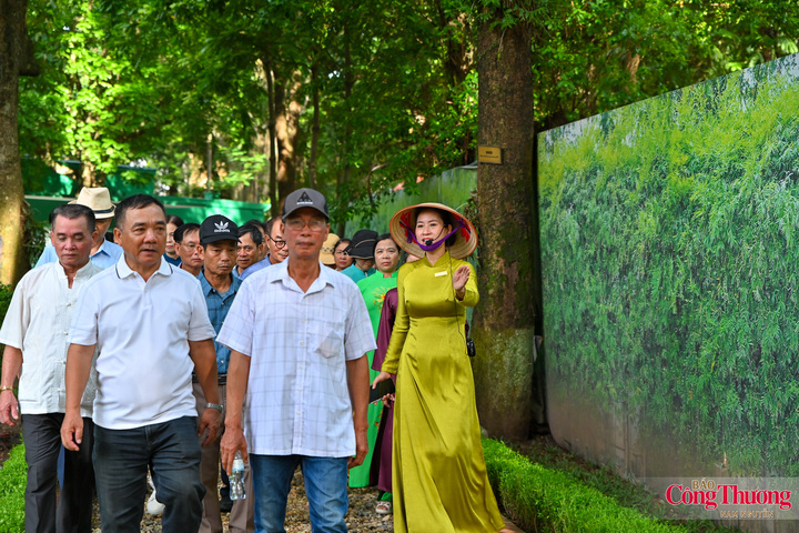 Ai cũng xúc động khi nghe các hướng dẫn viên kể lại những câu chuyện về Bác Hồ.