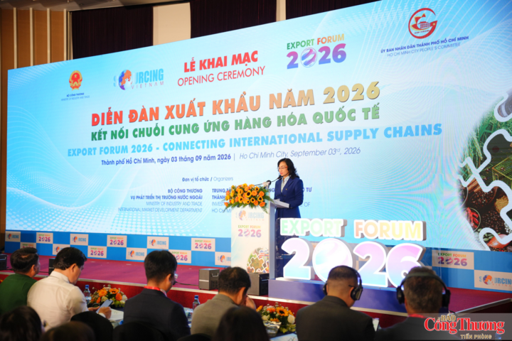 Thứ trưởng Bộ Công Thương Phan Thị Thắng phát biểu tại lễ khai mạc Chuỗi sự kiện “Kết nối chuỗi cung ứng hàng hóa quốc tế” (Viet Nam International Sourcing 2026).