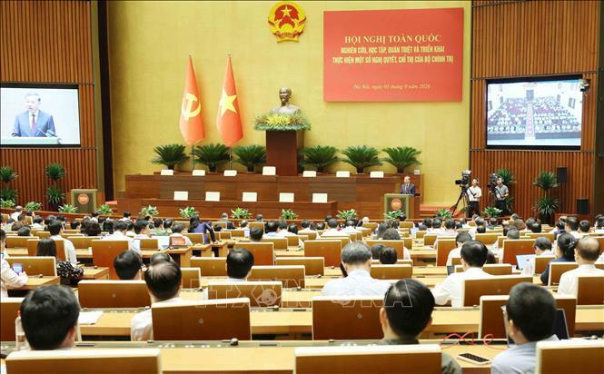 Toàn cảnh hội nghị tại phòng họp Diên Hồng, Nhà Quốc hội, Hà Nội. Ảnh: Phương Hoa/TTXVN