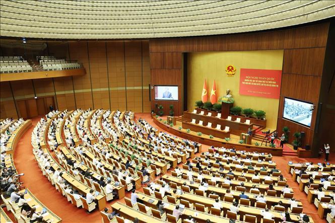 Toàn cảnh hội nghị tại phòng họp Diên Hồng, Nhà Quốc hội, Hà Nội. Ảnh: Phương Hoa/TTXVN
