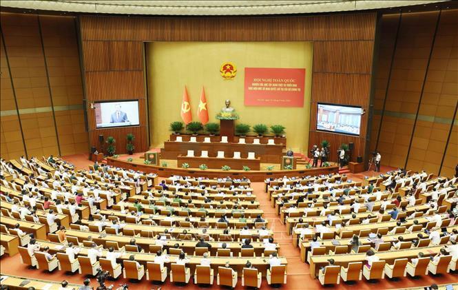 Toàn cảnh hội nghị tại phòng họp Diên Hồng, Nhà Quốc hội, Hà Nội. Ảnh: Phương Hoa/TTXVN
