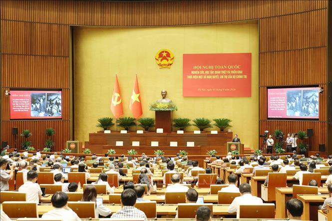 Toàn cảnh Hội nghị tại phòng họp Diên Hồng, Nhà Quốc hội, Hà Nội. Ảnh: Phương Hoa/TTXVN