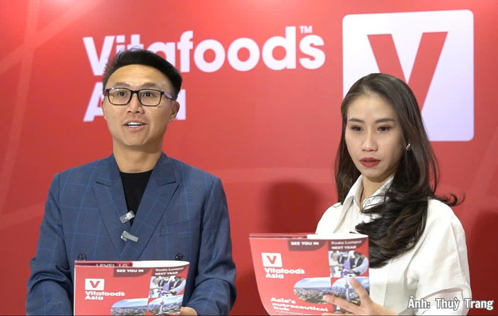 Ông Bùi Hữu Nam, Phó Chủ tịch Hiệp hội Lương thực - Thực phẩm TP. Hồ Chí Minh, trả lời tại triển lãm Vitafoods Asia 2026.
