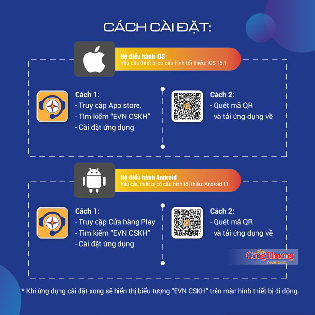 Cách cài đặt ứng dụng EVN CSKH.
