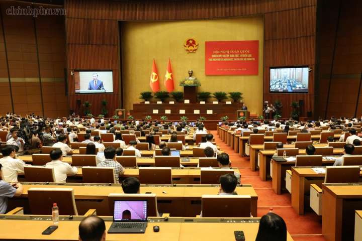 Hội nghị toàn quốc nghiên cứu, học tập, quán triệt và triển khai thực hiện một số nghị quyết, chỉ thị của Bộ Chính trị. Ảnh: Nhật Bắc