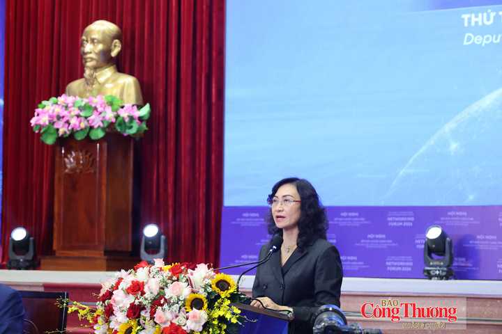 Thứ trưởng Bộ Công Thương Phan Thị Thắng phát biểu khai mạc hội nghị.