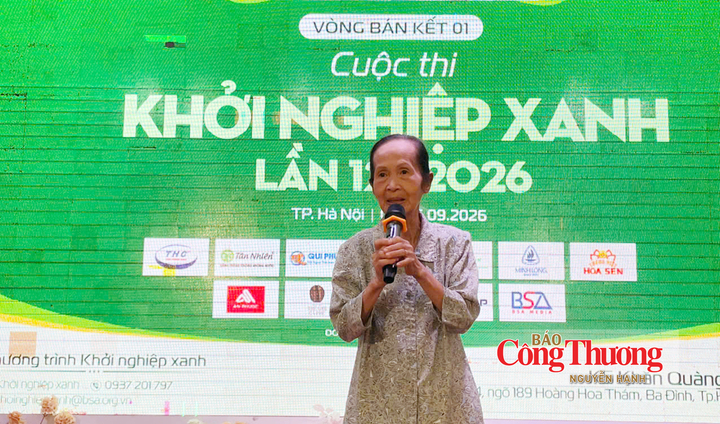Chuyên gia kinh tế Bà Phạm Chi Lan chia sẻ tại lễ khai mạc Vòng bán kết Cuộc thi Khởi nghiệp Xanh lần thứ 12 – năm 2026 khu vực phía Bắc.