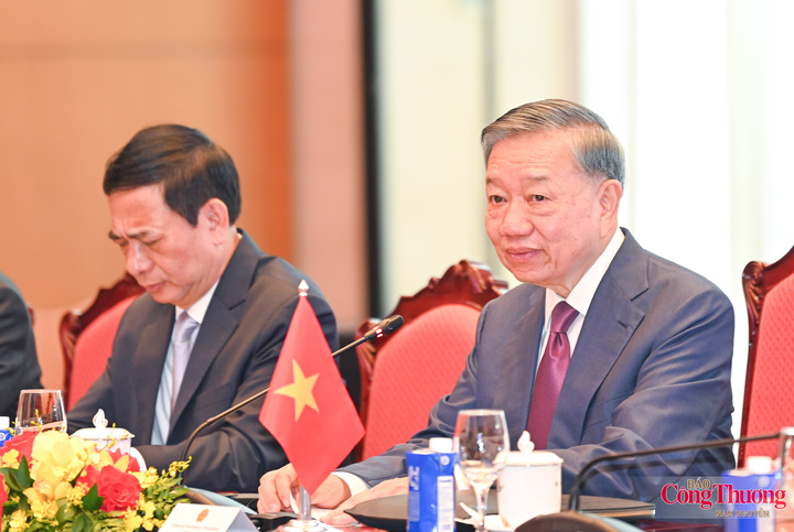 Tổng Bí thư, Chủ tịch nước Tô Lâm phát biểu tại hội đàm.