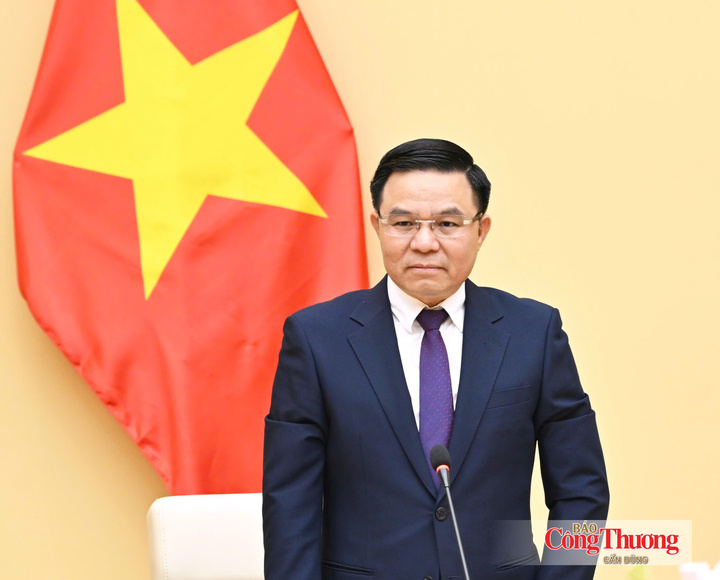 Bộ trưởng Bộ Công Thương Lê Mạnh Hùng phát biểu. Ảnh: Cấn Dũng
