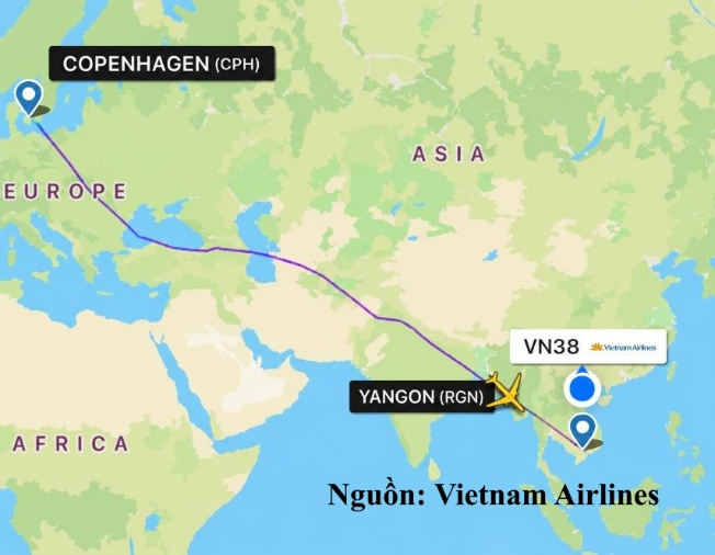 Chuyến bay VN38 hạ cánh tại Rangoon để cấp cứu hành khách.