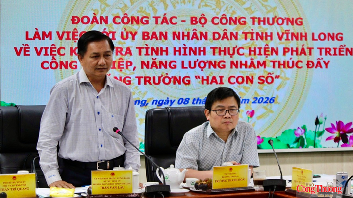 Ông Trần Văn Lâu, Bí thư Tỉnh ủy Vĩnh Long phát biểu tại buổi làm việc.