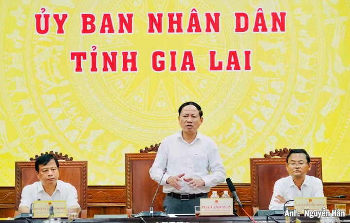 Chủ tịch UBND tỉnh Phạm Anh Tuấn phát biểu chỉ đạo tại hội nghị.