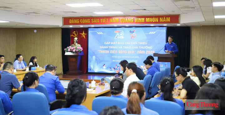 Toàn cảnh chương trình gặp gỡ báo chí giới thiệu Hành trình và Giải thưởng "Thanh niên sống đẹp" năm 2026.