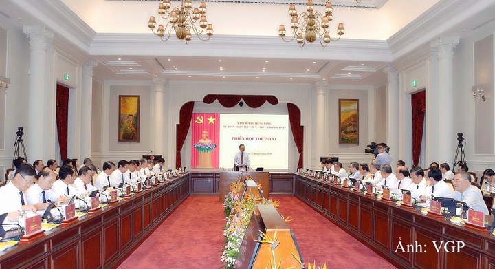 Tổng Bí thư, Chủ tịch nước Tô Lâm chủ trì Phiên họp thứ nhất của Ban Chỉ đạo Trung ương về hoàn thiện thể chế và thực thi pháp luật. Ảnh: Nhật Bắc