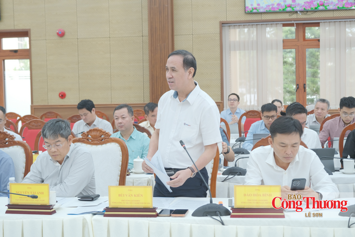 Ông Bùi Văn Kiên, Phó Tổng Giám đốc Tổng Công ty truyền tải điện quốc gia phát biểu tại buổi làm việc.