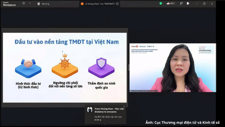 Cục trưởng Cục Thương mại điện tử và Kinh tế số Lê Hoàng Oanh hướng dẫn những quy định mới trong Luật Thương mại điện tử và Nghị định số 248/2026/NĐ-CP.