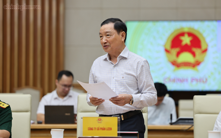 Đại diện các doanh nghiệp phát biểu tại cuộc làm việc - Ảnh: chinhphu.vn/Phương Nguyên
