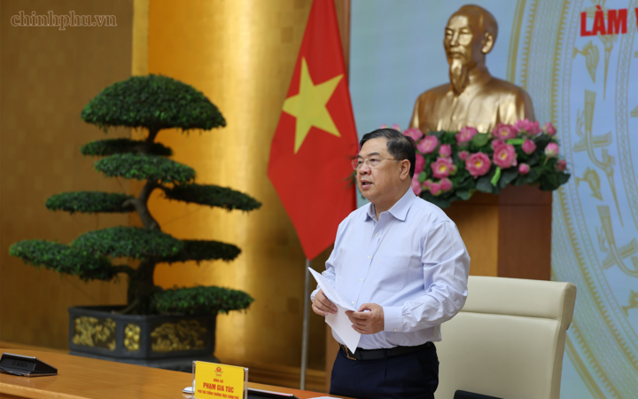 Phó Thủ tướng Thường trực Phạm Gia Túc phát biểu kết luận cuộc làm việc - Ảnh: chinhphu.vn/Phương Nguyên